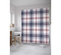 Штора (занавеска) для ванной JoyArty "Клеточный жанр" из сатена, 180х200 см с крючками, sc_31067
