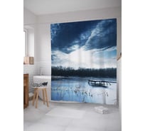 Штора (занавеска) для ванной JoyArty "Гроза и тучи" из сатена, 180х200 см с крючками, sc_30200