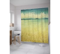 Штора (занавеска) для ванной JoyArty "Нарисованное море" из сатена, 180х200 см с крючками, sc_31320