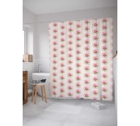 Штора (занавеска) для ванной JoyArty "Бутоны роз" из сатена, 180х200 см с крючками, sc_30655