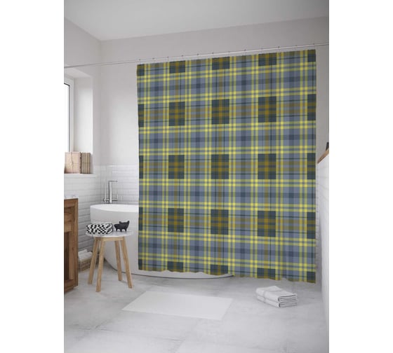 Штора (занавеска) для ванной JoyArty "Оконная рама" из сатена, 180х200 см с крючками, sc_31097 1