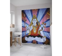 Штора (занавеска) для ванной JoyArty "Бог Шива" из сатена, 180х200 см с крючками, sc_31284