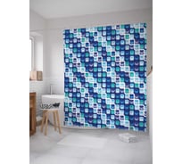 Штора (занавеска) для ванной JoyArty "Мыльные пузыри" из сатена, 180х200 см с крючками, sc_30771