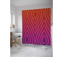 Штора (занавеска) для ванной JoyArty "Каплевидные фигуры из линий" из сатена, 180х200 см с крючками, sc_31017