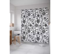 Штора (занавеска) для ванной JoyArty "Необычные цветы и растения" из сатена, 180х200 см с крючками, sc_30976