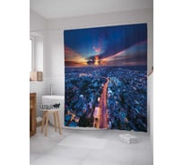 Штора (занавеска) для ванной JoyArty "Городской вид" из сатена, 180х200 см с крючками, sc_30899