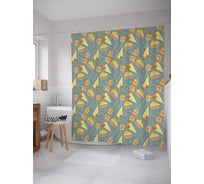 Штора (занавеска) для ванной JoyArty "Сладкая жизнь" из сатена, 180х200 см с крючками, sc_30204