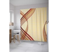 Штора (занавеска) для ванной JoyArty "Воздушная спираль" из сатена, 180х200 см с крючками, sc_31028