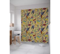 Штора (занавеска) для ванной JoyArty "Разноцветные листья" из сатена, 180х200 см с крючками, sc_30688