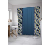 Штора (занавеска) для ванной JoyArty "Греческая мозаика" из сатена, 180х200 см с крючками, sc_31035