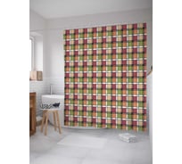 Штора (занавеска) для ванной JoyArty "Цветные квадраты" из сатена, 180х200 см с крючками, sc_31086