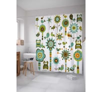 Штора (занавеска) для ванной JoyArty "Дорожные знаки" из сатена, 180х200 см с крючками, sc_30989