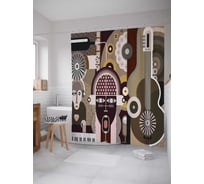 Штора (занавеска) для ванной JoyArty "Музыкальный модерн-арт" из сатена, 180х200 см с крючками, sc_30223