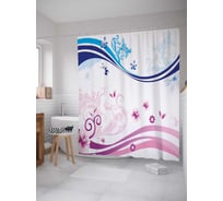 Штора (занавеска) для ванной JoyArty "Две стороны полос" из сатена, 180х200 см с крючками, sc_30749