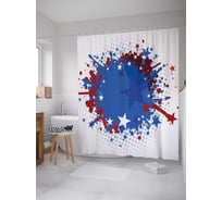 Штора (занавеска) для ванной JoyArty "Звездный бум" из сатена, 180х200 см с крючками, sc_30125