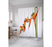 Штора (занавеска) для ванной JoyArty "Танцевальный цветок" из сатена, 180х200 см с крючками, sc_30177