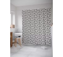 Штора (занавеска) для ванной JoyArty "Серое переплетение" из сатена, 180х200 см с крючками, sc_30664