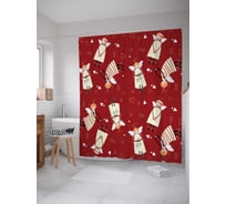 Штора (занавеска) для ванной JoyArty "Милые ангелочки" из сатена, 180х200 см с крючками, sc_56647