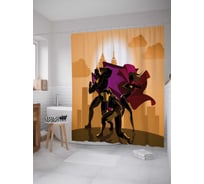 Штора (занавеска) для ванной JoyArty "Супермены на страже" из сатена, 180х200 см с крючками, sc_38733