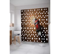 Штора (занавеска) для ванной JoyArty "Лампа Востока" из сатена, 180х200 см с крючками, sc_38798