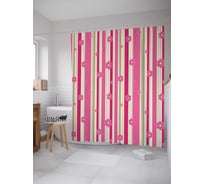 Штора (занавеска) для ванной JoyArty "Измерение в цветах" из сатена, 180х200 см с крючками, sc_31269