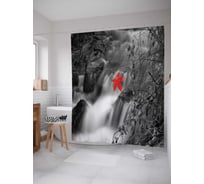 Штора (занавеска) для ванной JoyArty "Остановка водопада" из сатена, 180х200 см с крючками, sc_3437