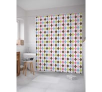 Штора (занавеска) для ванной JoyArty "Комбинация диагоналей" из сатена, 180х200 см с крючками, sc_31135