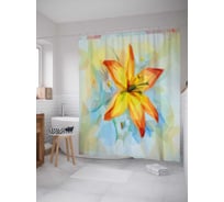 Штора (занавеска) для ванной JoyArty "Цветочные духи" из сатена, 180х200 см с крючками, sc_31616