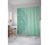 Штора (занавеска) для ванной JoyArty "Узор Востока" из сатена, 180х200 см с крючками, sc_33373