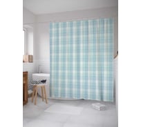 Штора (занавеска) для ванной JoyArty "Безмятежные полосы" из сатена, 180х200 см с крючками, sc_31123