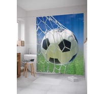 Штора (занавеска) для ванной JoyArty "Эффектный гол" из сатена, 180х200 см с крючками, sc_5243