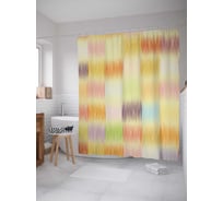 Штора (занавеска) для ванной JoyArty "Туманные штрихи" из сатена, 180х200 см с крючками, sc_31411