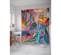 Штора (занавеска) для ванной JoyArty "Цветная абстракция" из сатена, 180х200 см с крючками, sc_31663
