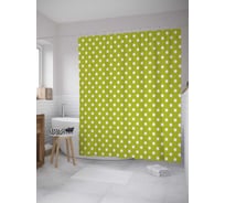 Штора (занавеска) для ванной JoyArty "Весенний горошек" из сатена, 180х200 см с крючками, sc_32206