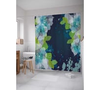 Штора (занавеска) для ванной JoyArty "Цветчный этюд" из сатена, 180х200 см с крючками, sc_33443