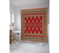 Штора (занавеска) для ванной JoyArty "Бохо стиль" из сатена, 180х200 см с крючками, sc_54054