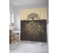 Штора (занавеска) для ванной JoyArty "Дерево жизни" из сатена, 180х200 см sc_378440
