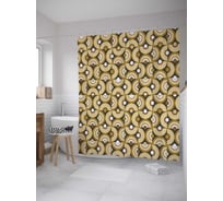 Штора (занавеска) для ванной JoyArty "Переплетение кругов" из сатена, 180х200 см с крючками, sc_31523