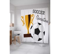 Штора (занавеска) для ванной JoyArty "Футбольная сенсация" из сатена, 180х200 см с крючками, sc_5054
