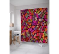 Штора (занавеска) для ванной JoyArty "Витраж" из сатена, 180х200 см с крючками, sc_31501