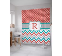 Штора (занавеска) для ванной JoyArty "R с зигзагами" из сатена, 180х200 см с крючками, sc_5337r