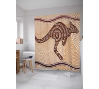 Штора (занавеска) для ванной JoyArty "Мозаика с кенгуру" из сатена, 180х200 см с крючками, sc_4958