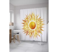 Штора (занавеска) для ванной JoyArty "Яркое солнце" из сатена, 180х200 см с крючками, sc_32333