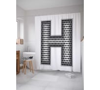 Штора (занавеска) для ванной JoyArty "Алюминиевая h" из сатена, 180х200 см с крючками, sc_4526h