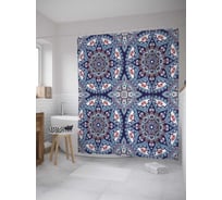 Штора (занавеска) для ванной JoyArty "Орнамент мандала" из сатена, 180х200 см с крючками, sc_31644