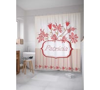 Штора (занавеска) для ванной JoyArty "Цветочная патриция" из сатена, 180х200 см с крючками, sc_4447