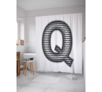 Штора (занавеска) для ванной JoyArty "Алюминиевая q" из сатена, 180х200 см с крючками, sc_4526Q