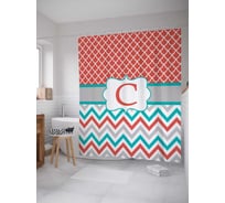 Штора (занавеска) для ванной JoyArty "C с зигзагами" из сатена, 180х200 см с крючками, sc_5337c