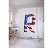 Штора (занавеска) для ванной JoyArty "Американская r" из сатена, 180х200 см с крючками, sc_4531r