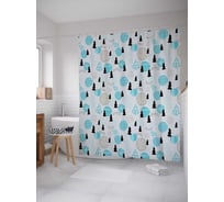 Штора (занавеска) для ванной JoyArty "Новогодние атрибуты" из сатена, 180х200 см sc_378468
